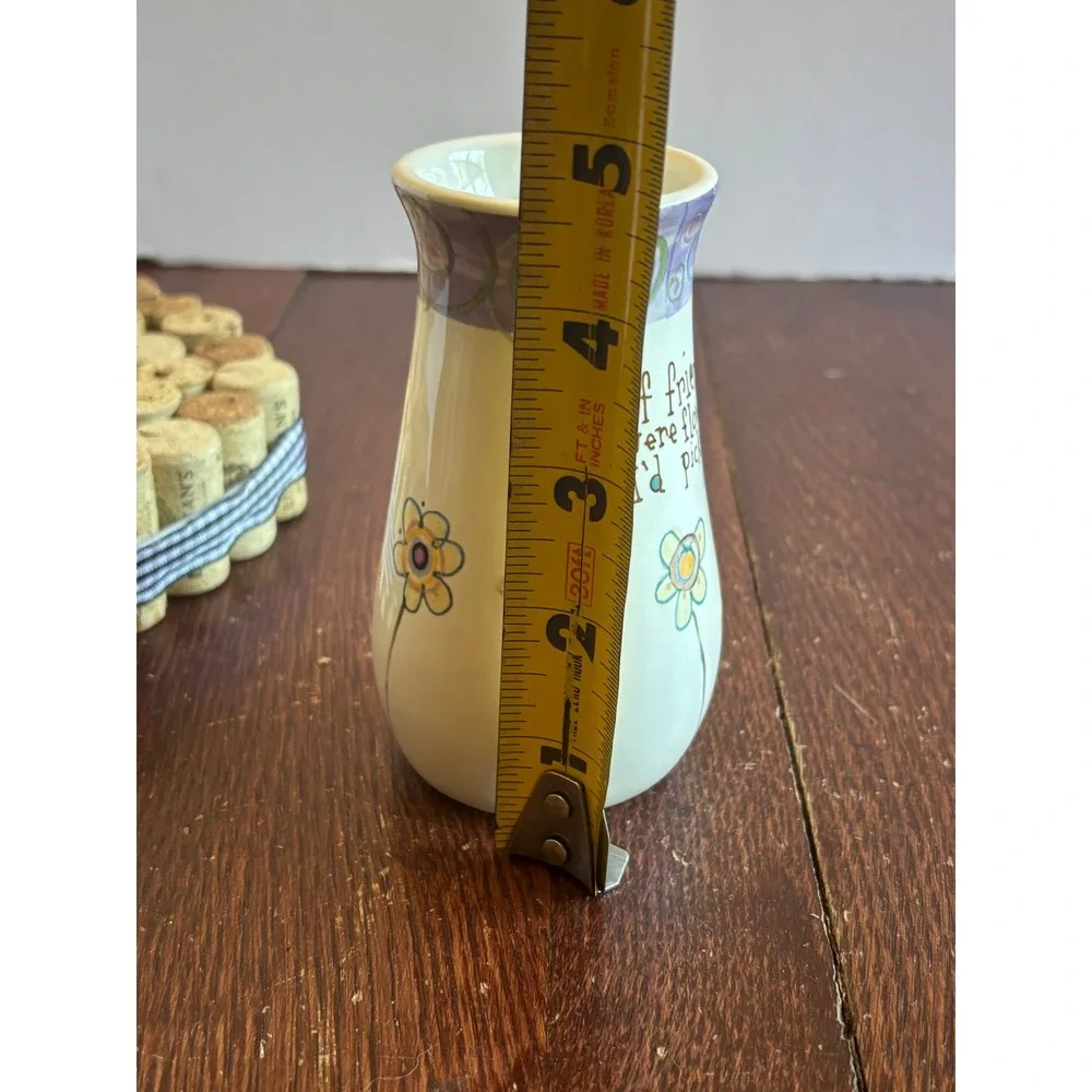 Natural Life Ceramic Bud Vase If Friends Were Flowers Id Pick You Floral Cream